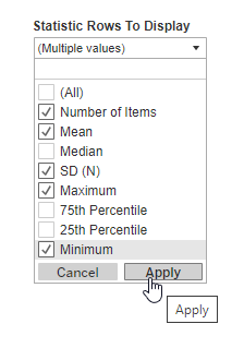 Statistic Rows to Display option